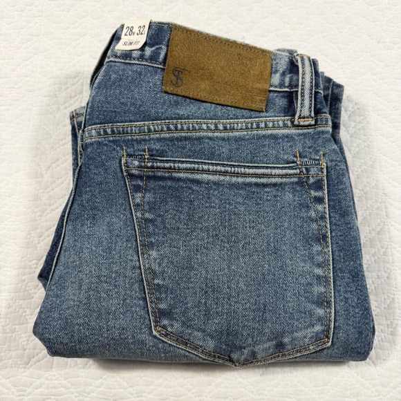 NWT Todd Snyder New York Mens Slim Fit Stretch Medium Indigo Wash Jeans 28x32